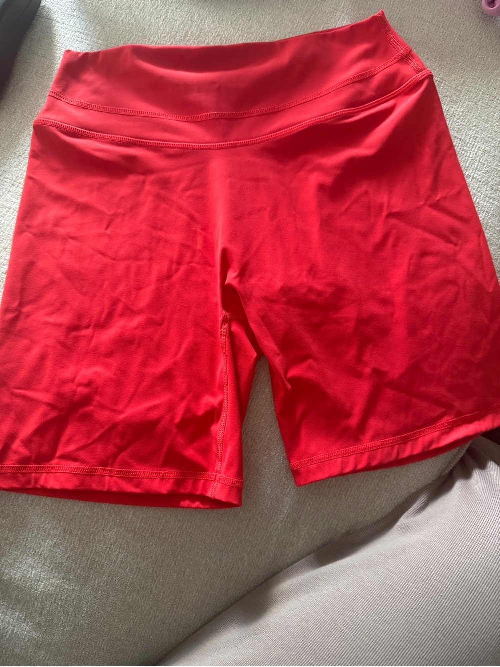 Oner Active Unified Muscle Mommy Red High-Waist Athletic Shorts - L